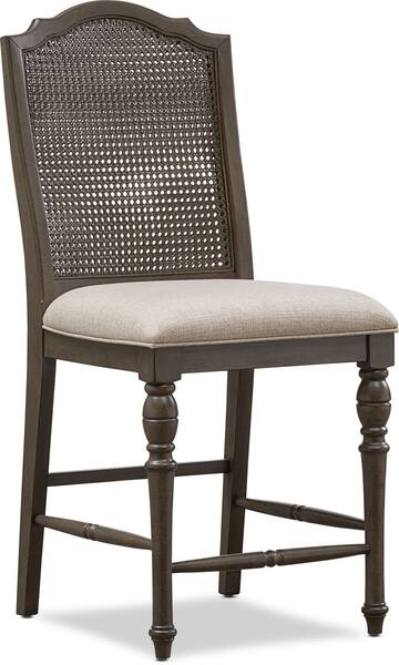 Charleston CounterHeight Dining Table and 6 Cane Back Stools