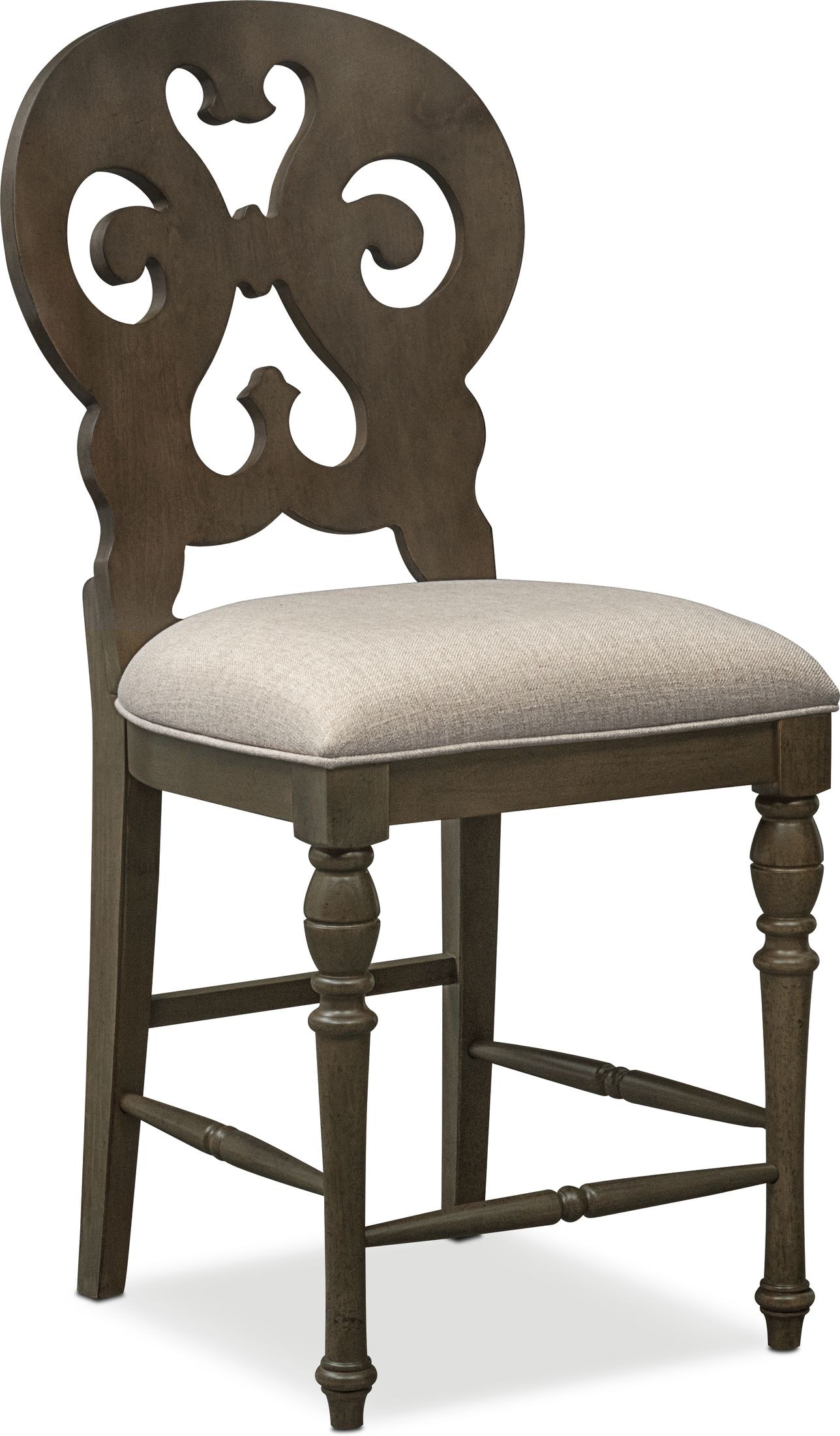 Scroll back bar stool