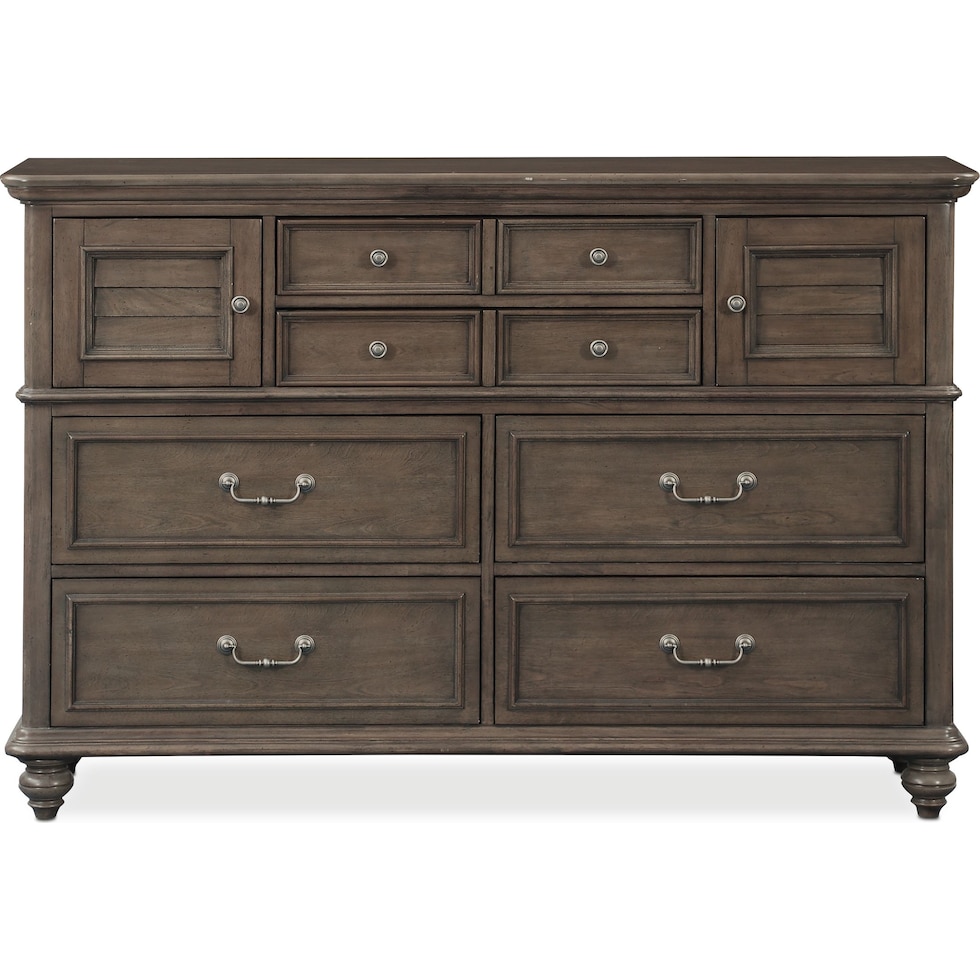 charleston gray dresser & mirror   
