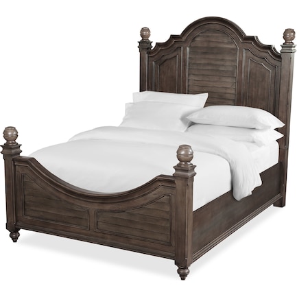 Charleston Queen Poster Bed - Gray