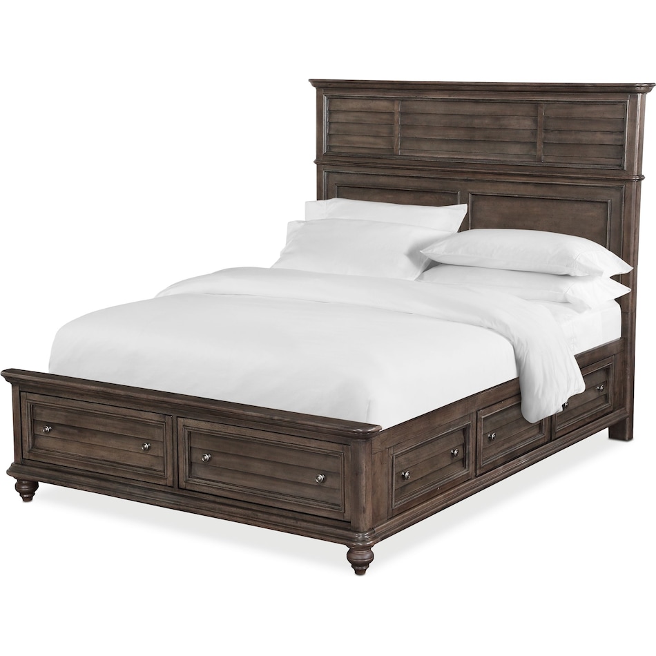 Charleston King Size Bed - Gray