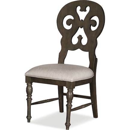 Charleston Scroll-Back Dining Chair - Gray