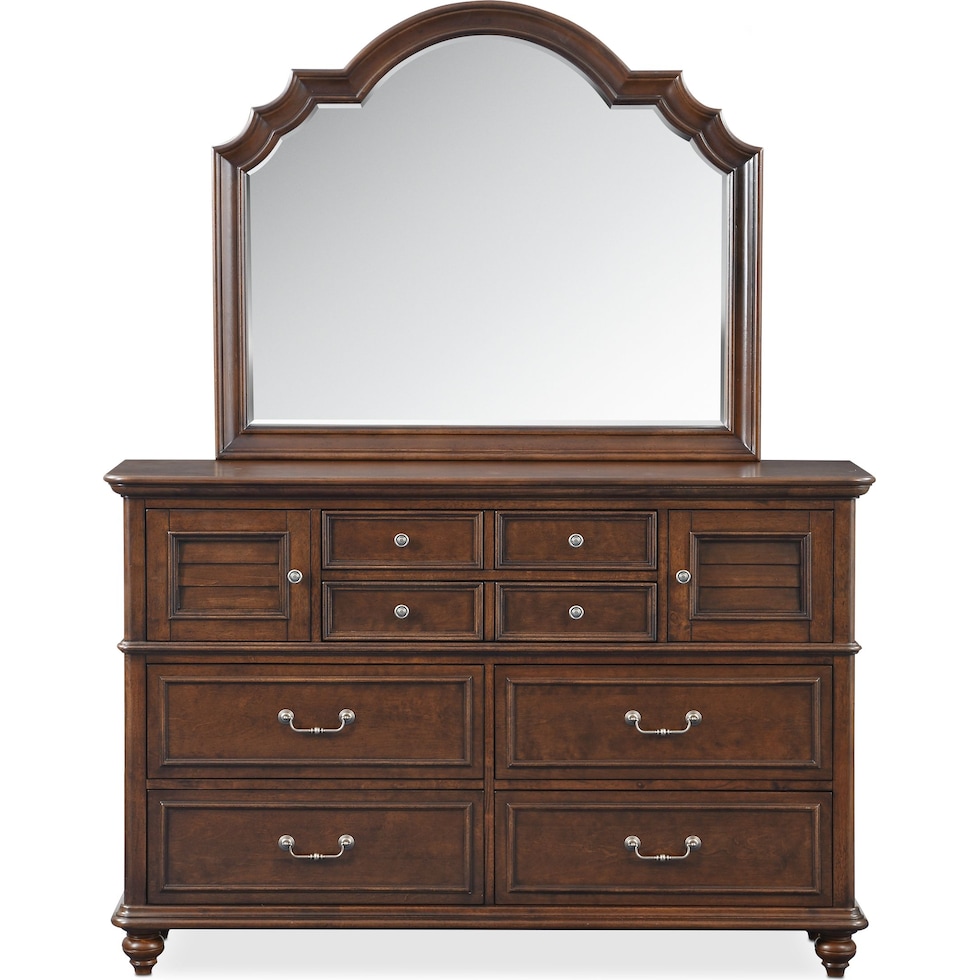 charleston tobacco dresser and mirror   