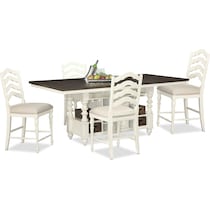 charleston vintage white  pc counter height dining room   