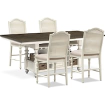 charleston white  pc counter height dining room   