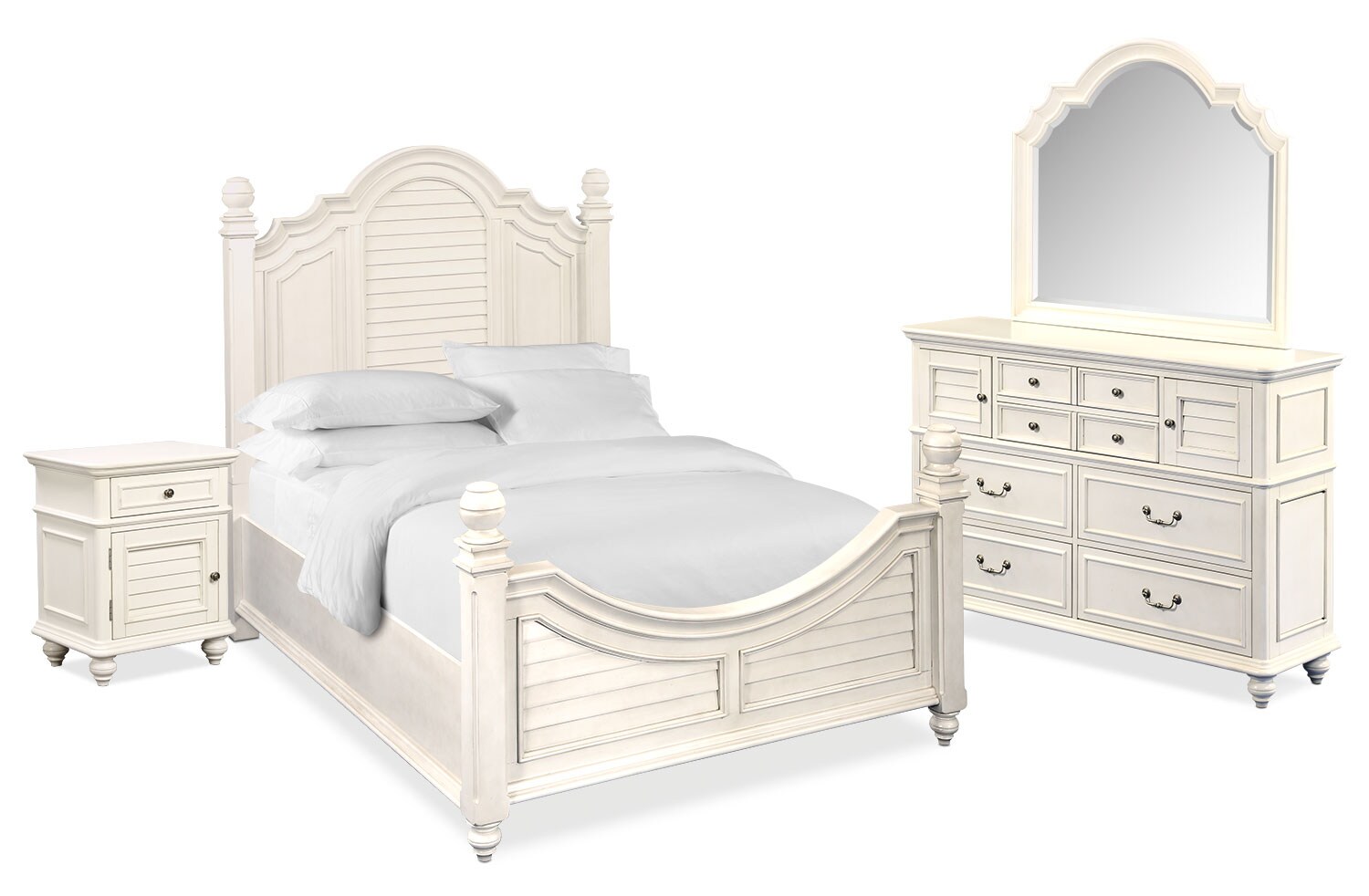 Charleston 6 Piece Poster Bedroom Set with Nightstand Dresser and Mirror