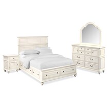 charleston white  pc queen storage bedroom   