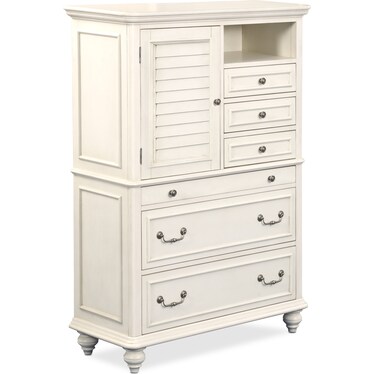 Charleston Charging Door Chest - White