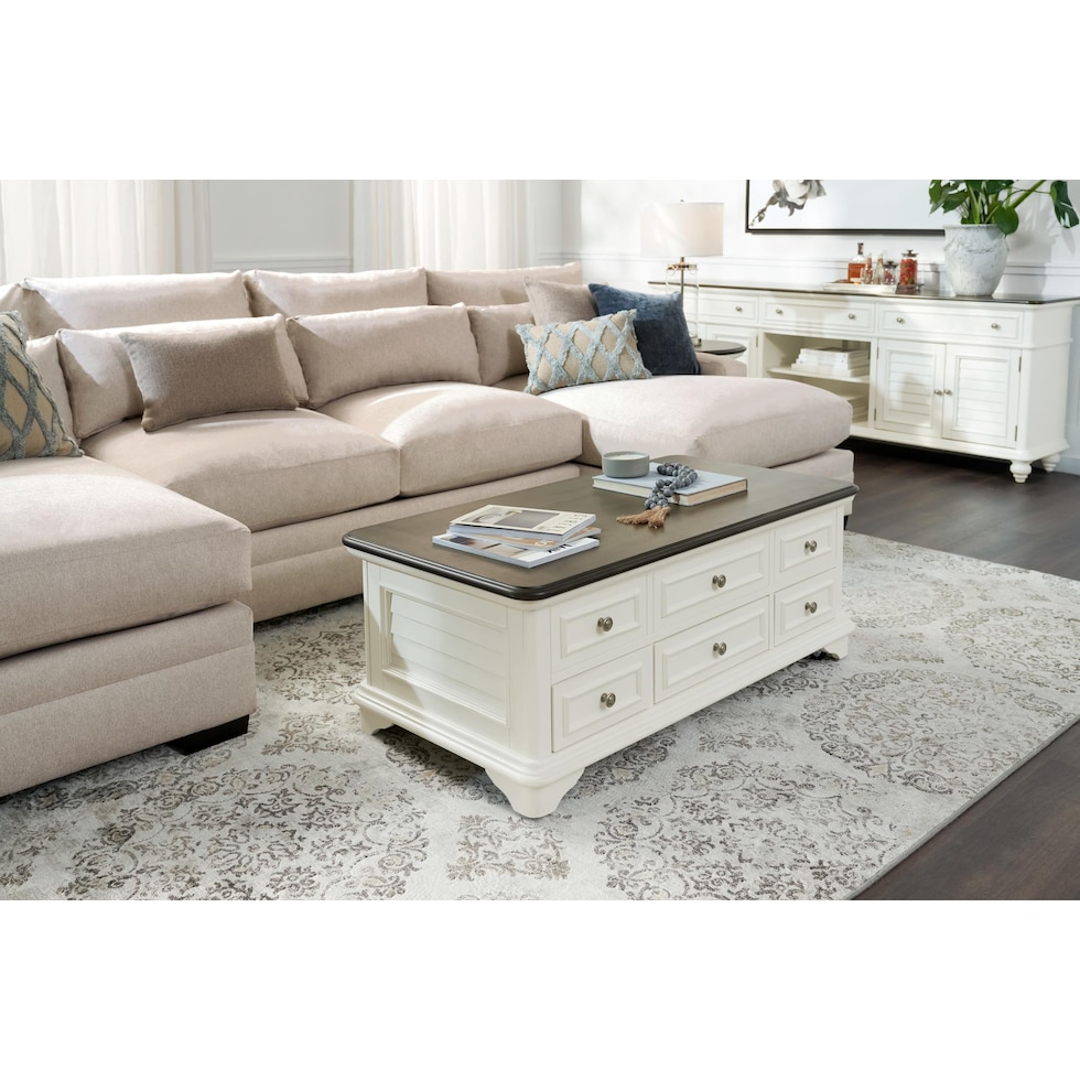 charleston white coffee table   