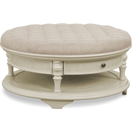 Charleston Upholstered Coffee Table - White
