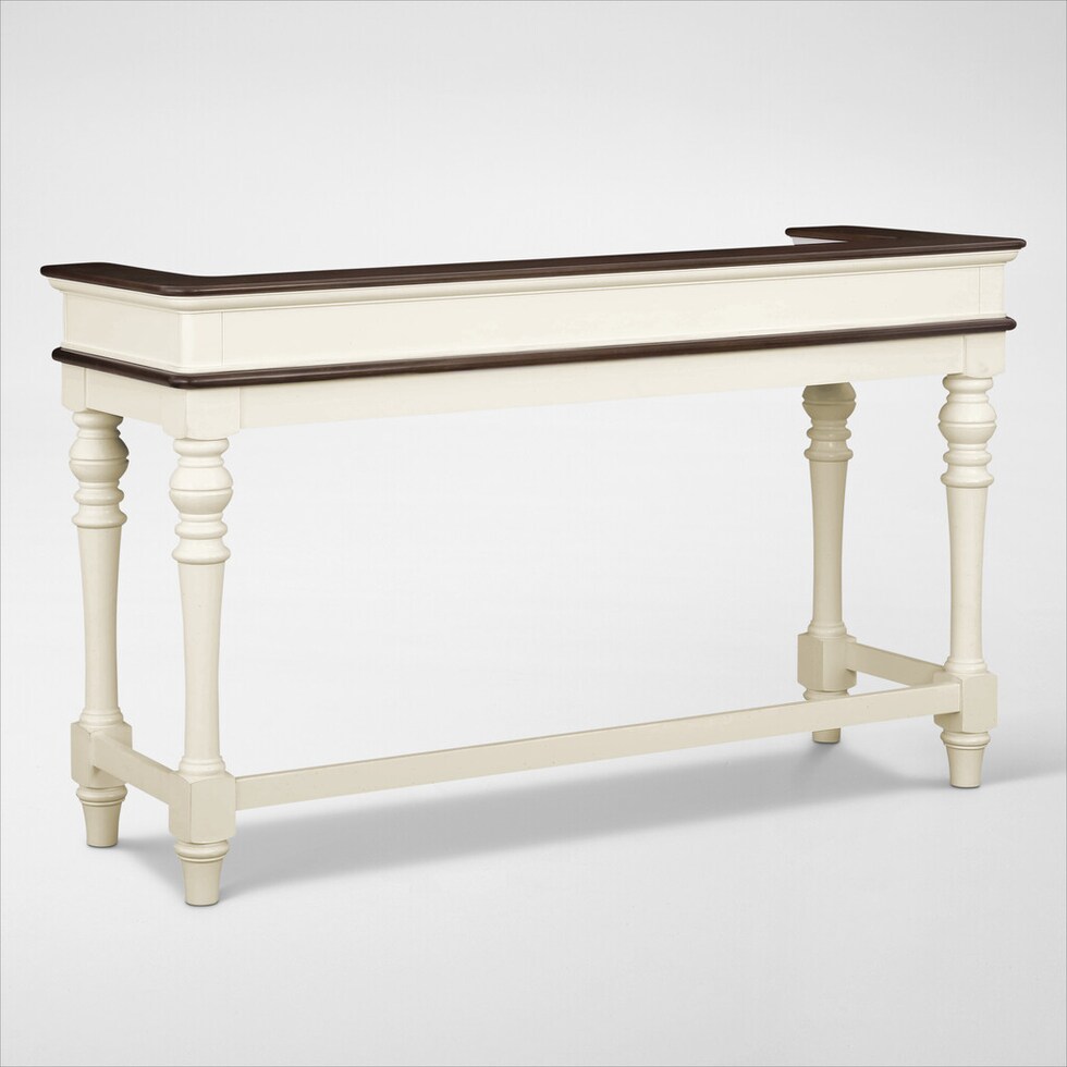 charleston white console table   