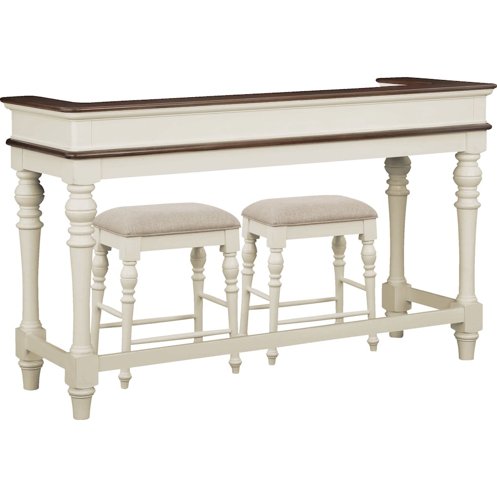 charleston white console table   