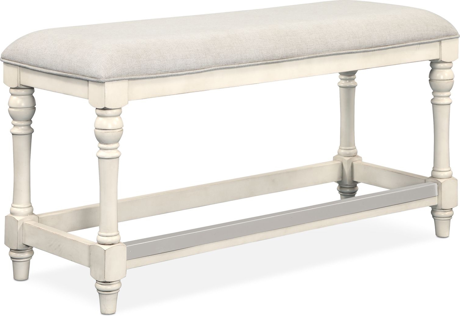 White counter height deals bench