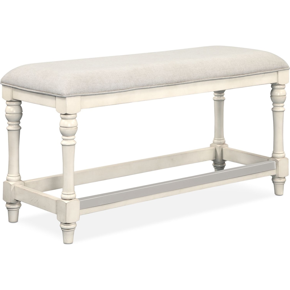 charleston white counter height bench   