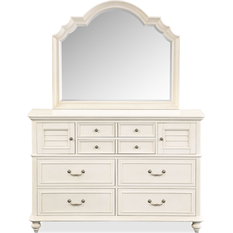 charleston white dresser & mirror   
