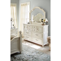 charleston white dresser & mirror   