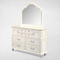 charleston white dresser and mirror   