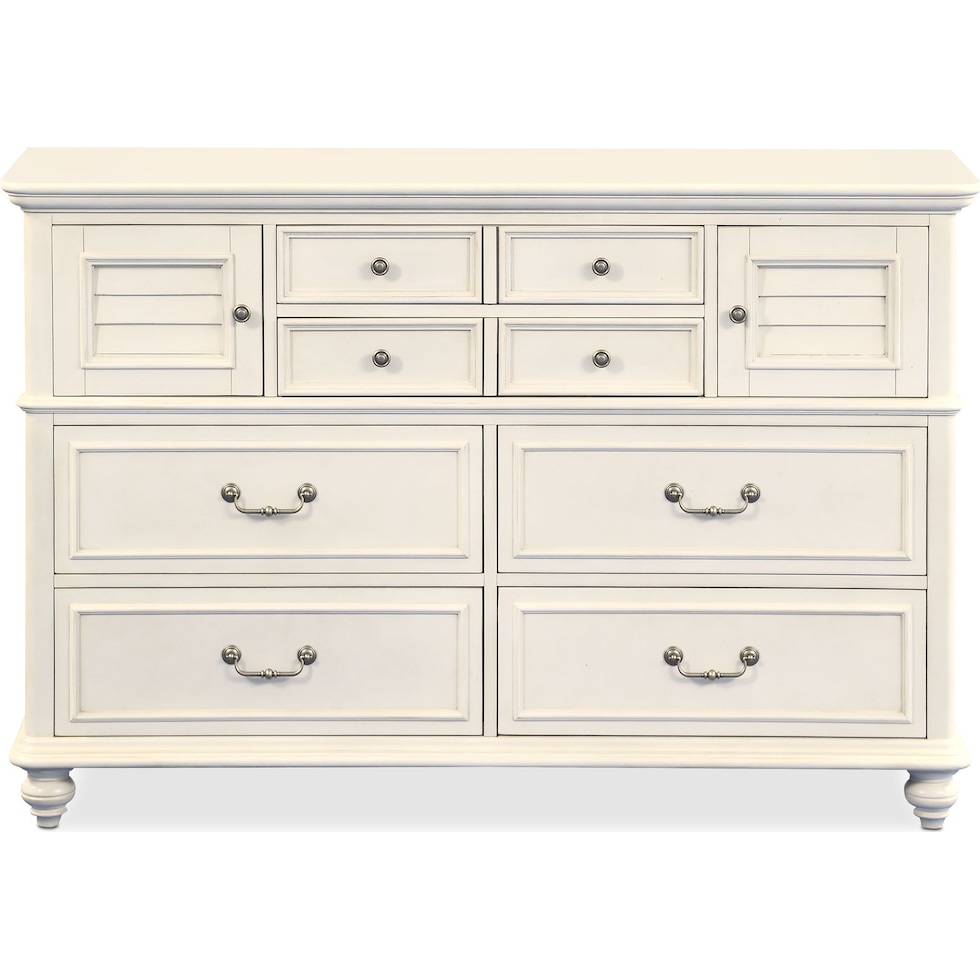 charleston white dresser and mirror   