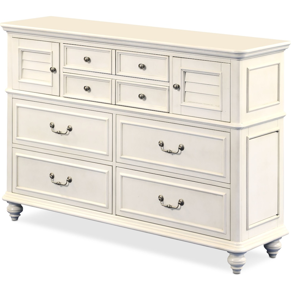 charleston white dresser and mirror   