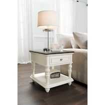 charleston white end table   