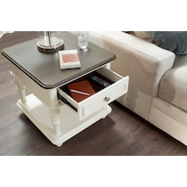 charleston white end table   