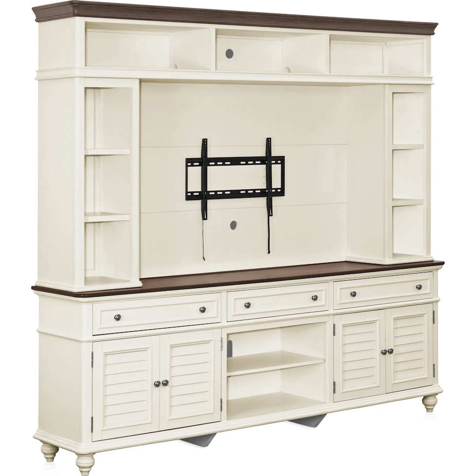 charleston white entertainment wall unit   