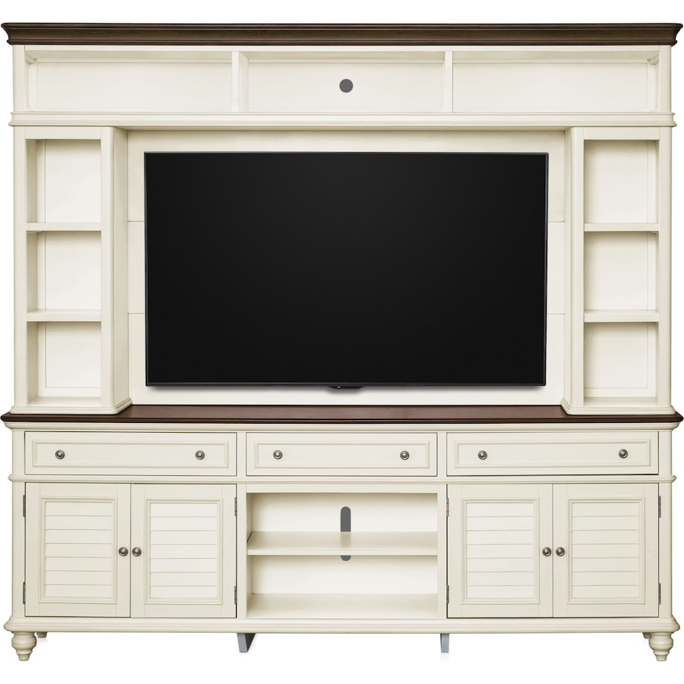 charleston white entertainment wall unit   