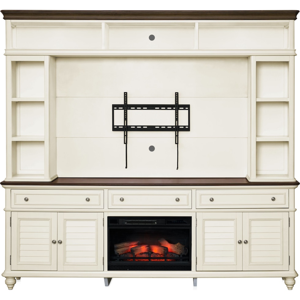 charleston white entertainment wall unit   