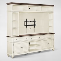 charleston white entertainment wall unit   