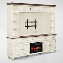 charleston white entertainment wall unit   