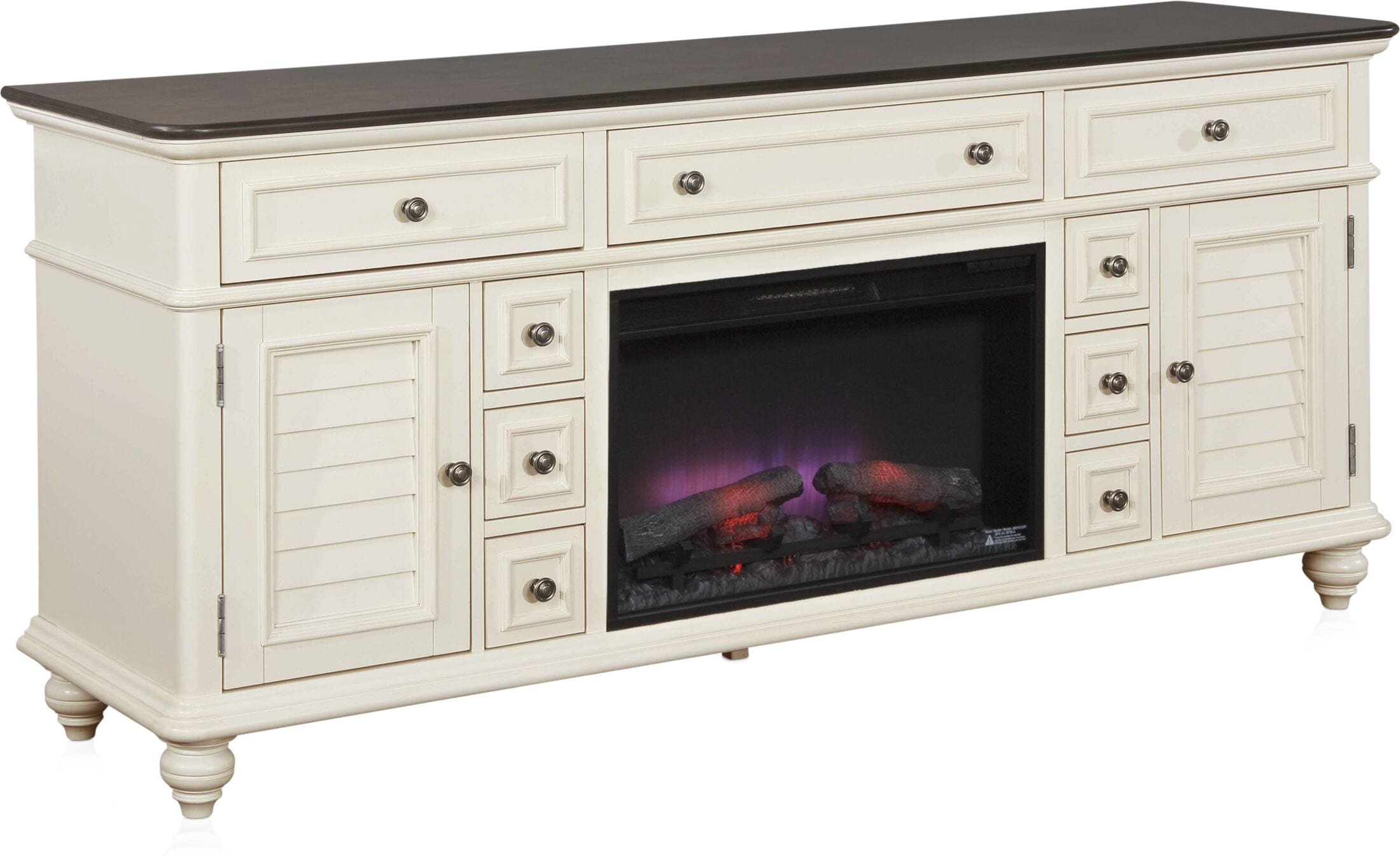 Tv stand with fireplace deals and drawers