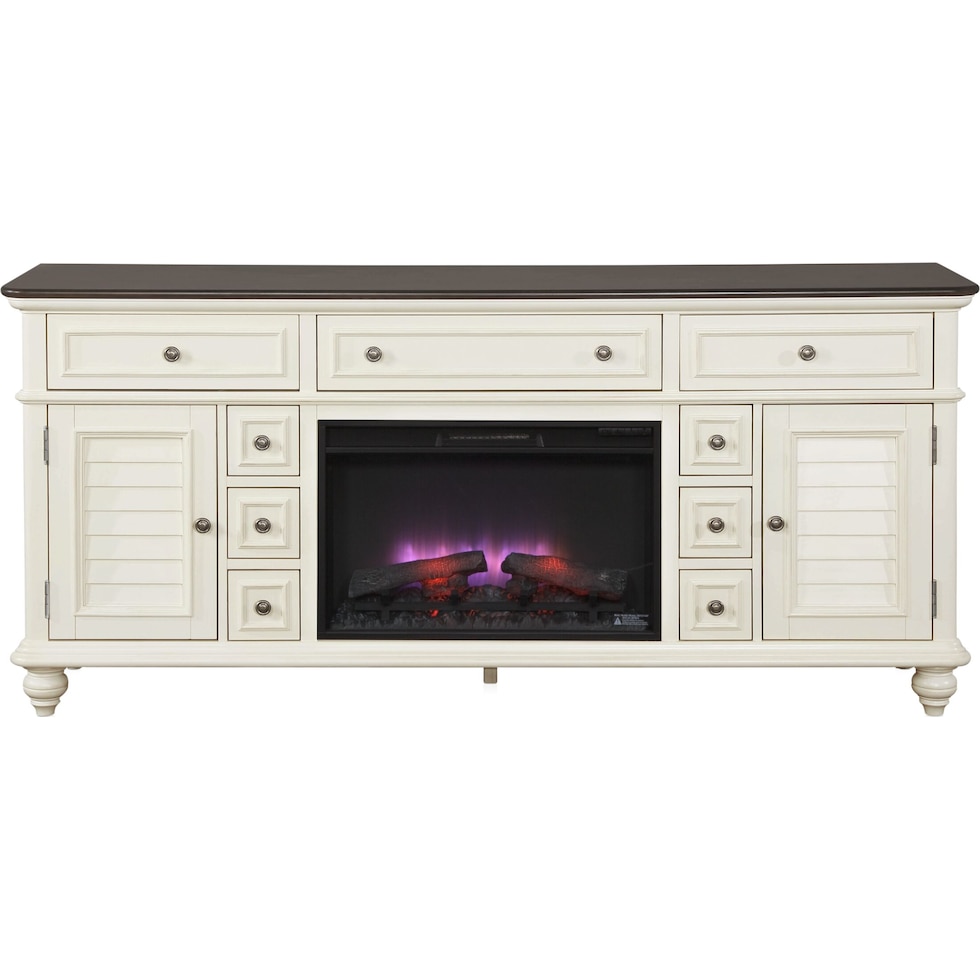 charleston white fireplace tv stand   