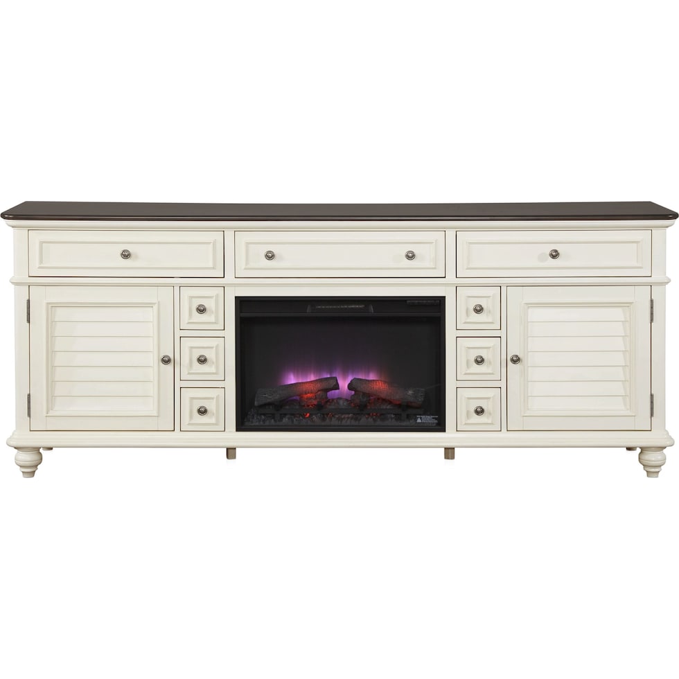 charleston white fireplace tv stand   