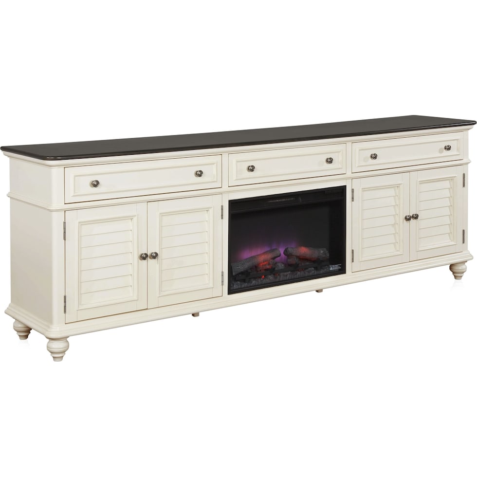 charleston white fireplace tv stand   