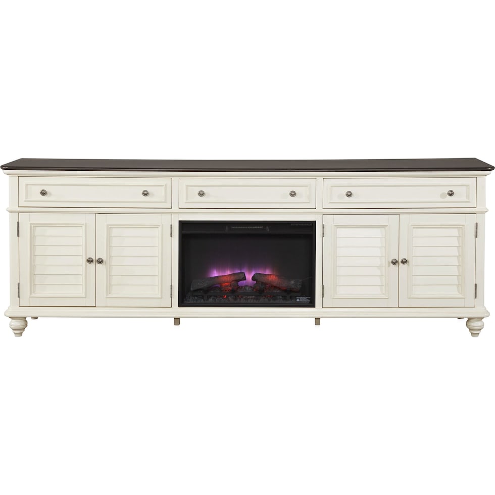 charleston white fireplace tv stand   