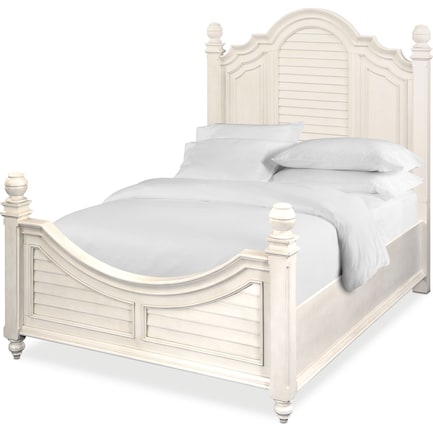 Charleston Queen Poster Bed - Vintage White