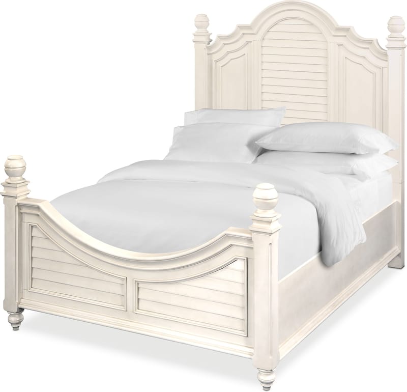 Charleston 6 Piece Queen Poster Bedroom Set With Nightstand Dresser And Mirror White 1913