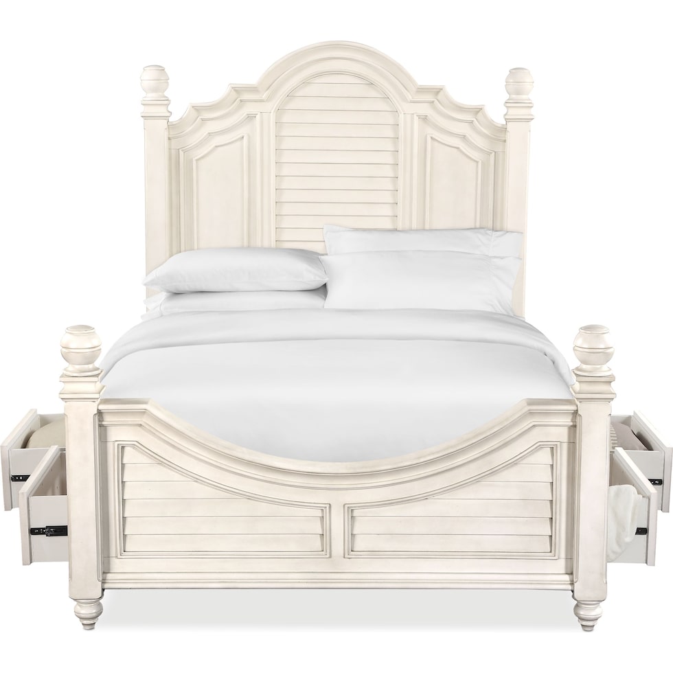 charleston white king storage bed   