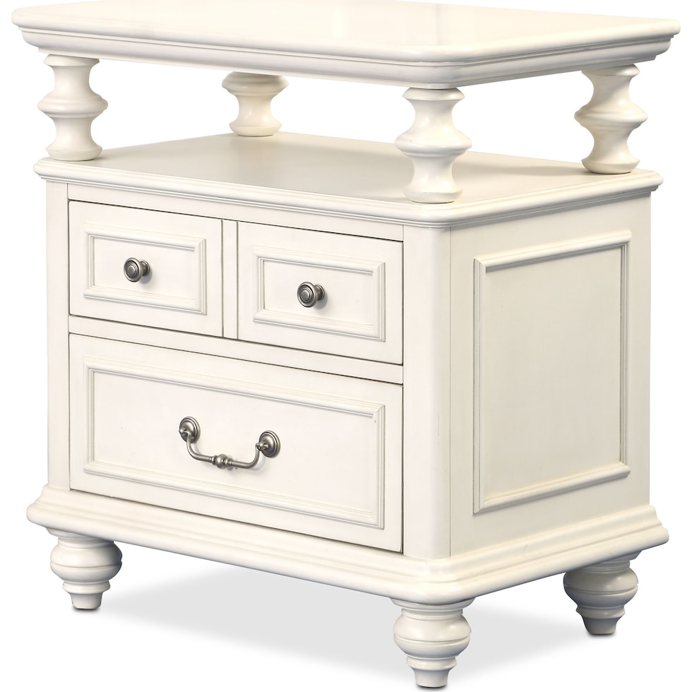 charleston white nightstand   