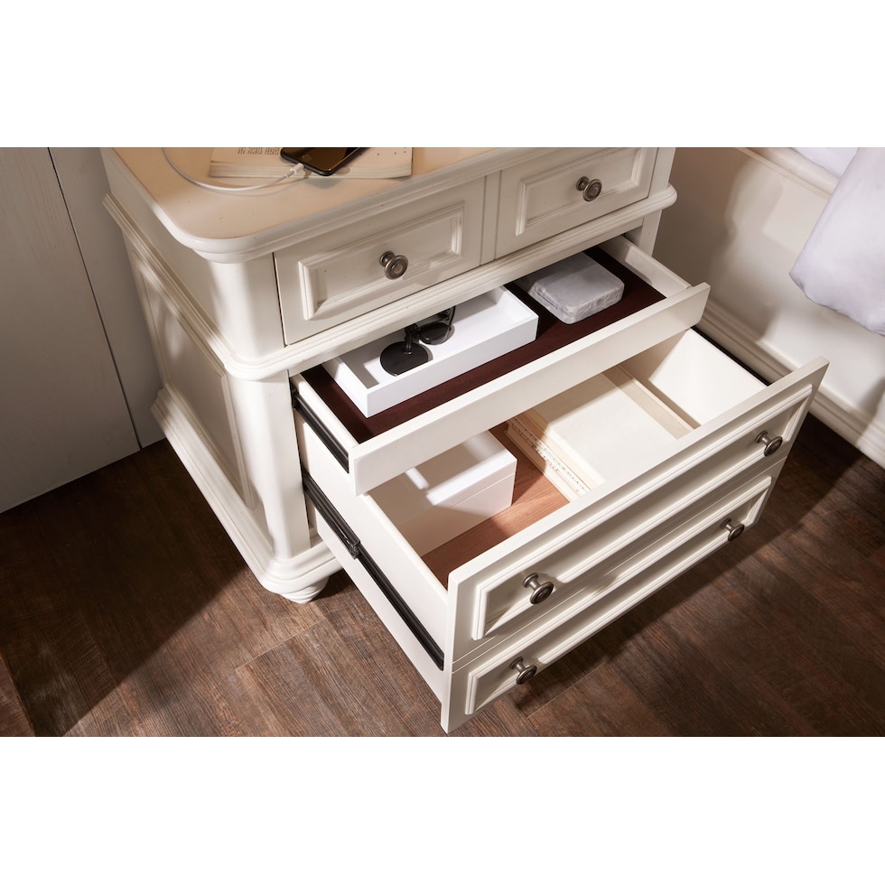 charleston white nightstand   