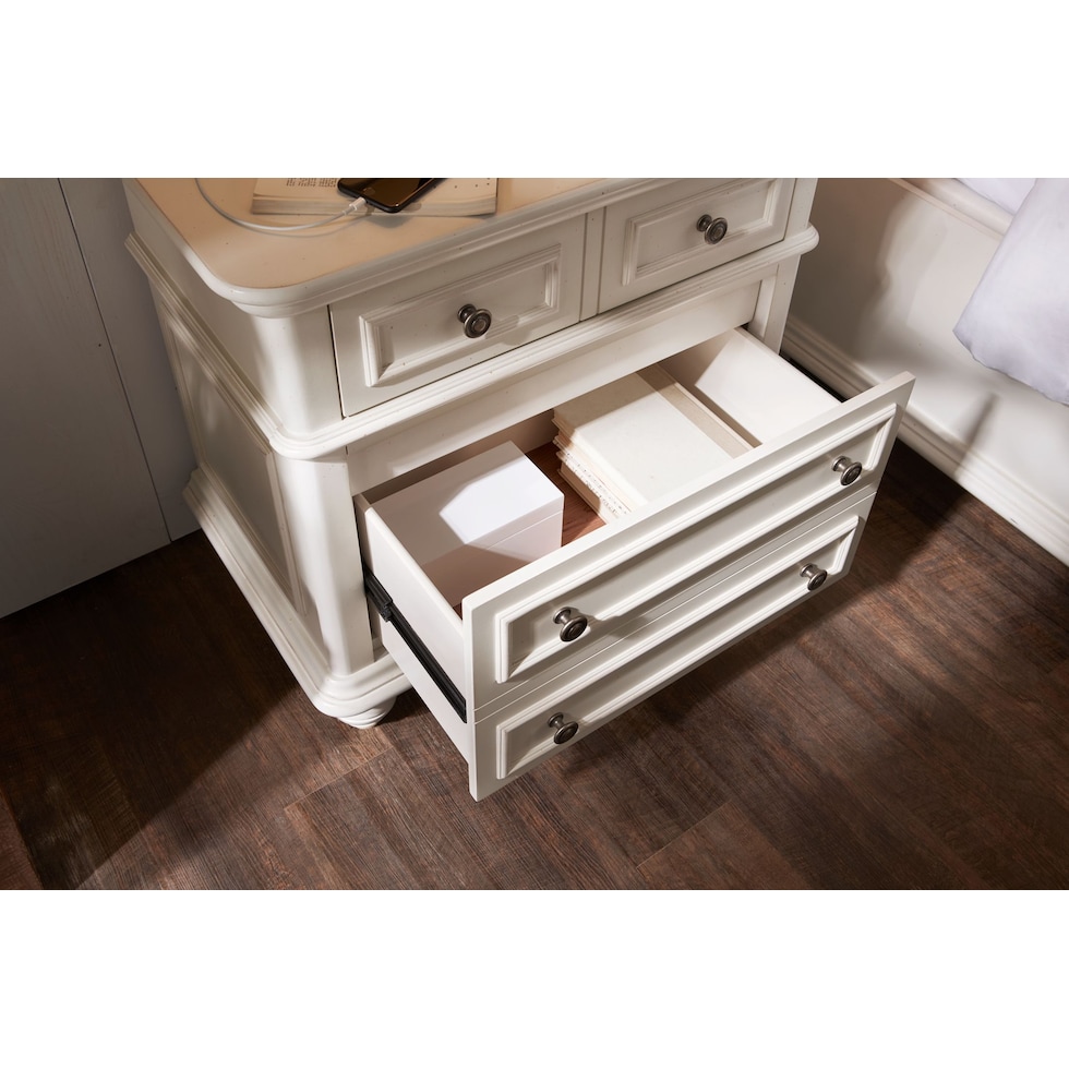 charleston white nightstand   