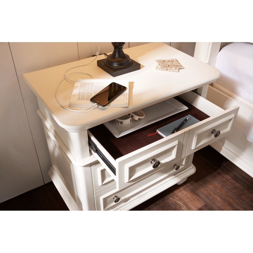 charleston white nightstand   