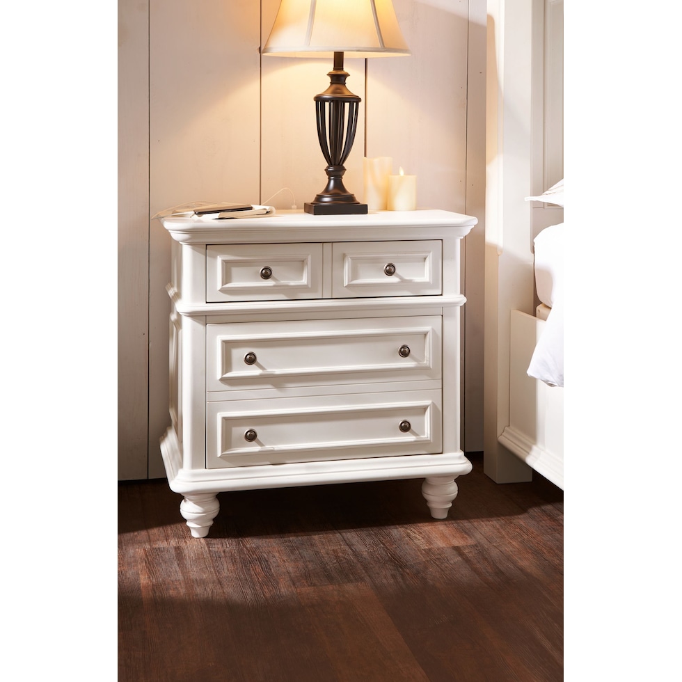 charleston white nightstand   