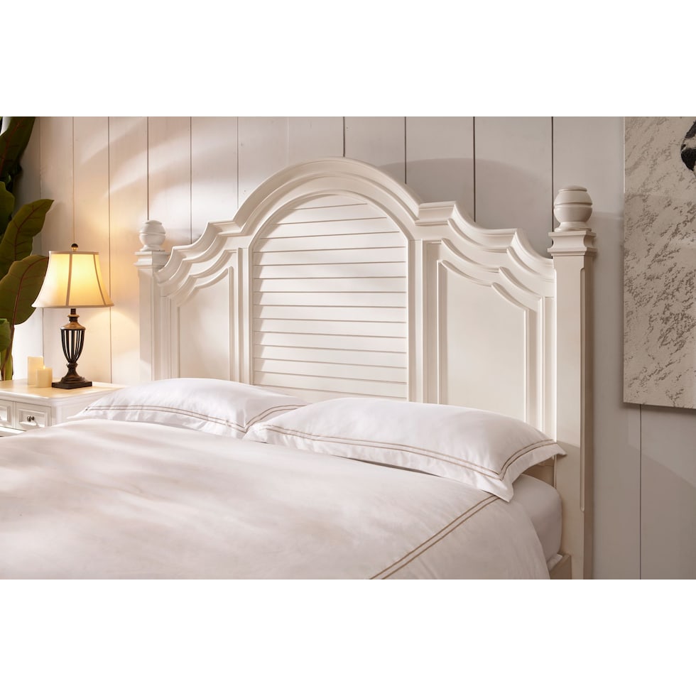 charleston white queen bed   