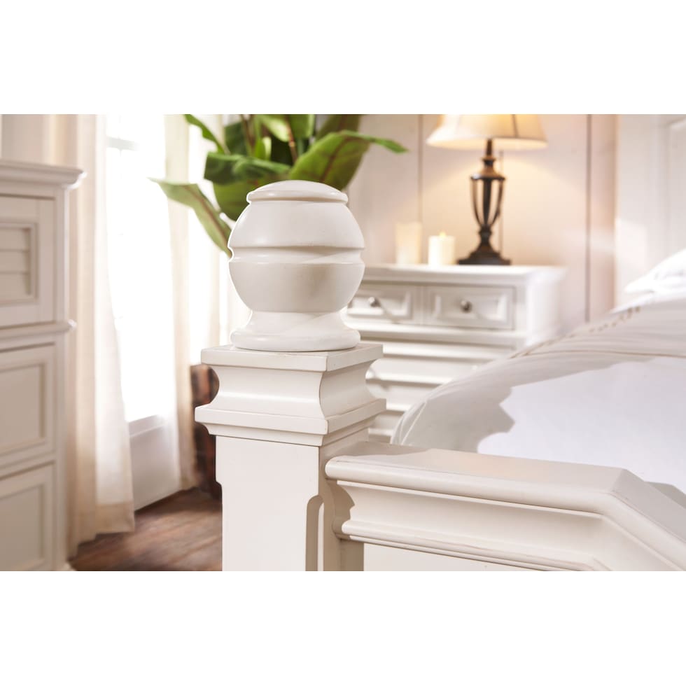 charleston white queen bed   