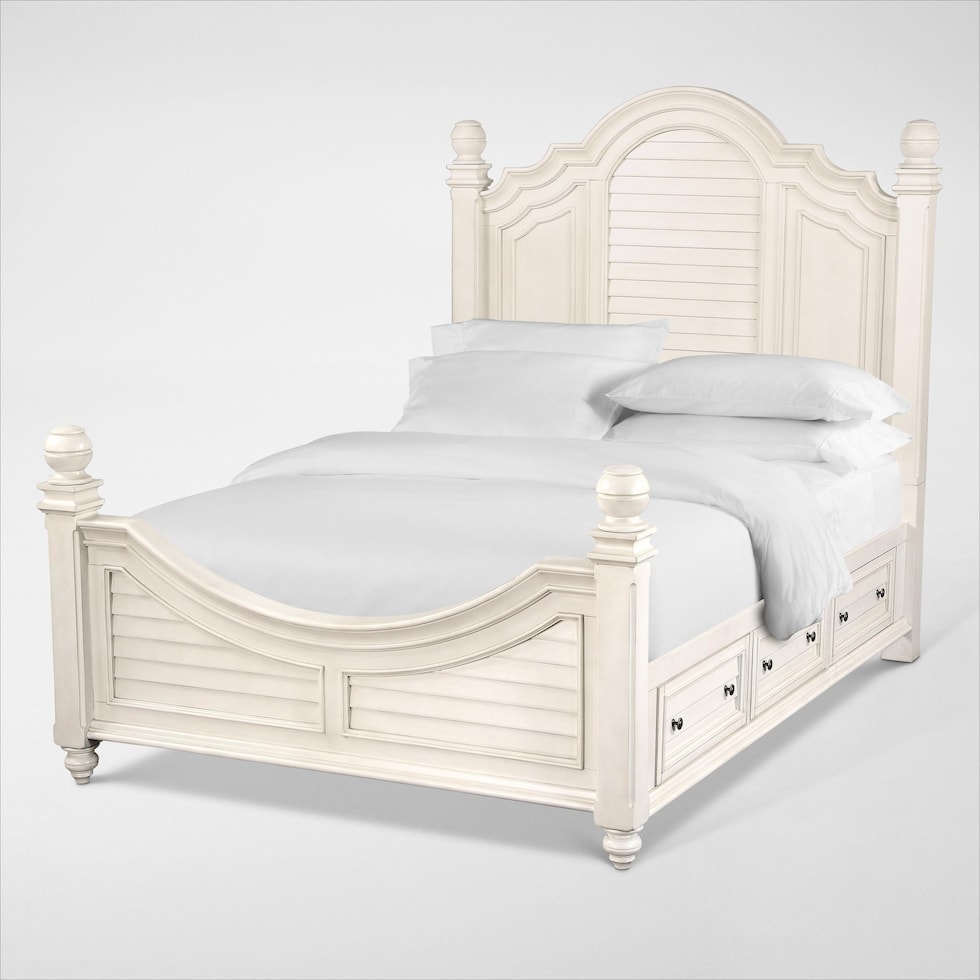 charleston white queen bed   