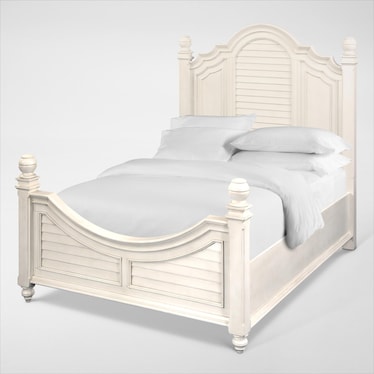 Charleston Queen Poster Bed - White