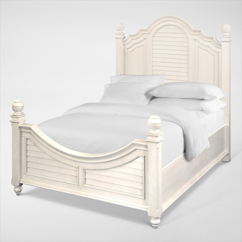 charleston white queen bed   