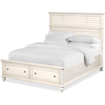 charleston white queen storage bed   