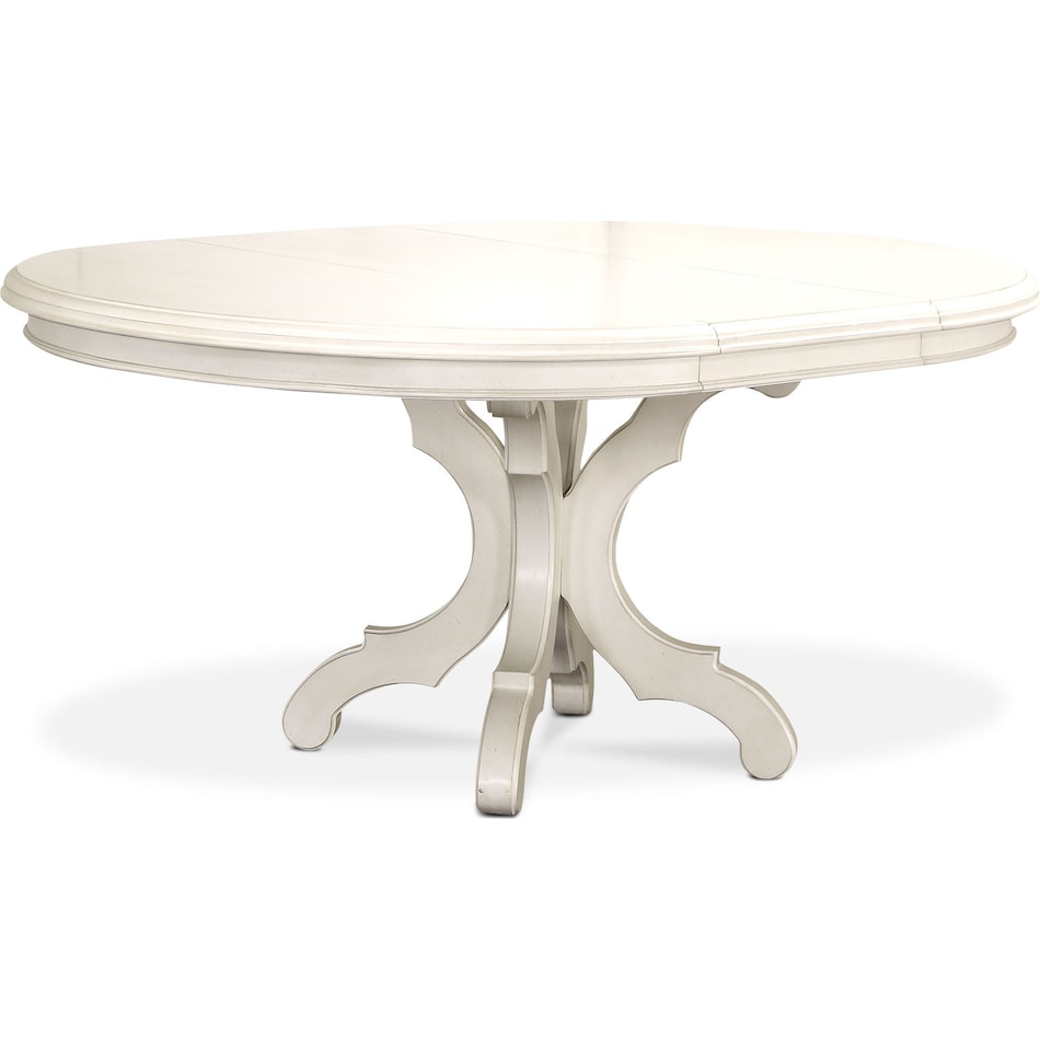 charleston white round dining table   